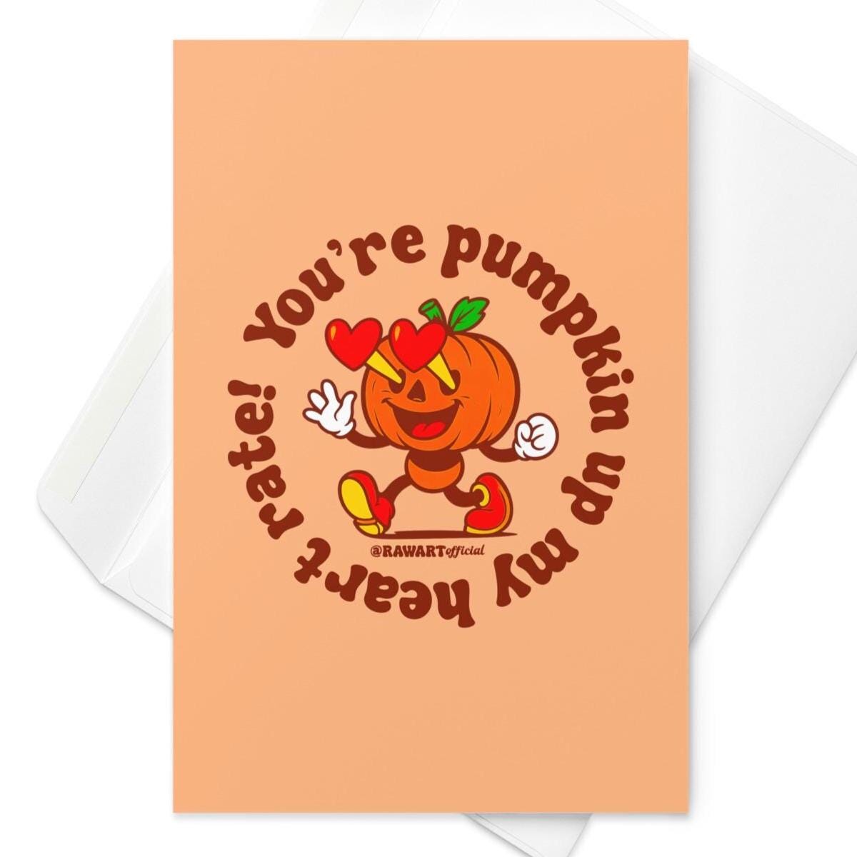You’re Pumpkin Up My Heart Rate Halloween Card – Cute Flirty Pun, Spooky Love Greeting, Perfect for Halloween Crushes