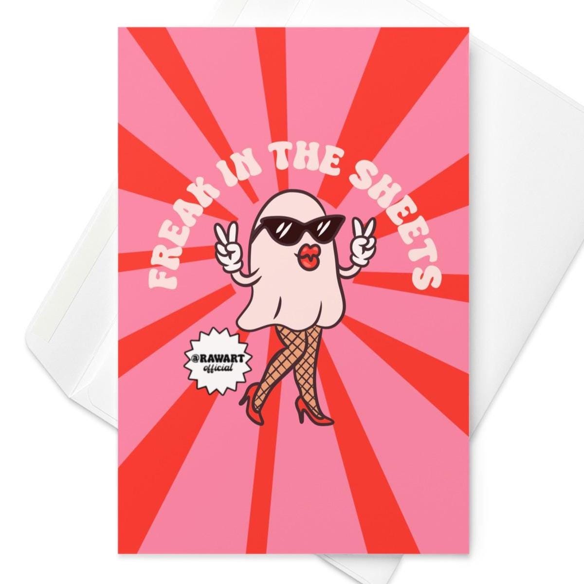 Freak In The Sheets Halloween Card – Funny Flirty Ghost Pun, Sassy Spooky Greeting, Perfect for Halloween or Boo Lovers