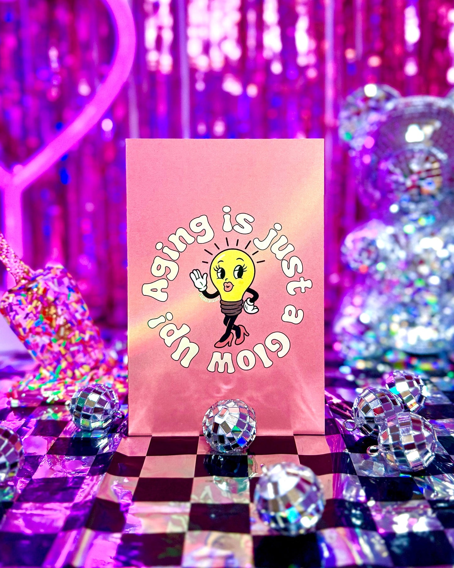 Funny Aging Birthday Card: Glow Up Greeting for Friends