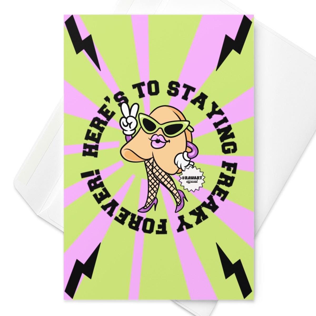 Freaky Friday Card, Staying Freaky Greeting, Movie Inspired Card, Retro Cartoon Card, Funny Birthday Card, Pop Culture Gift