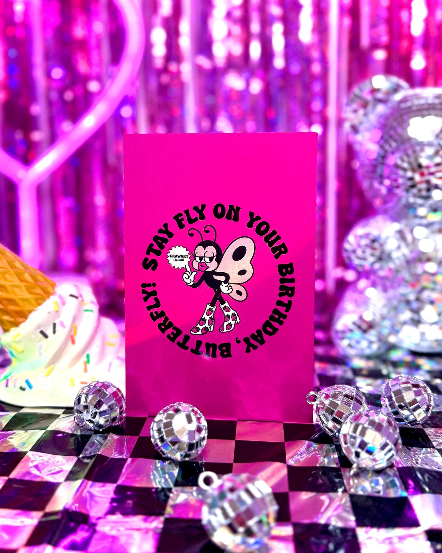 Retro Butterfly Birthday Card: Sassy & Fun Greeting Card