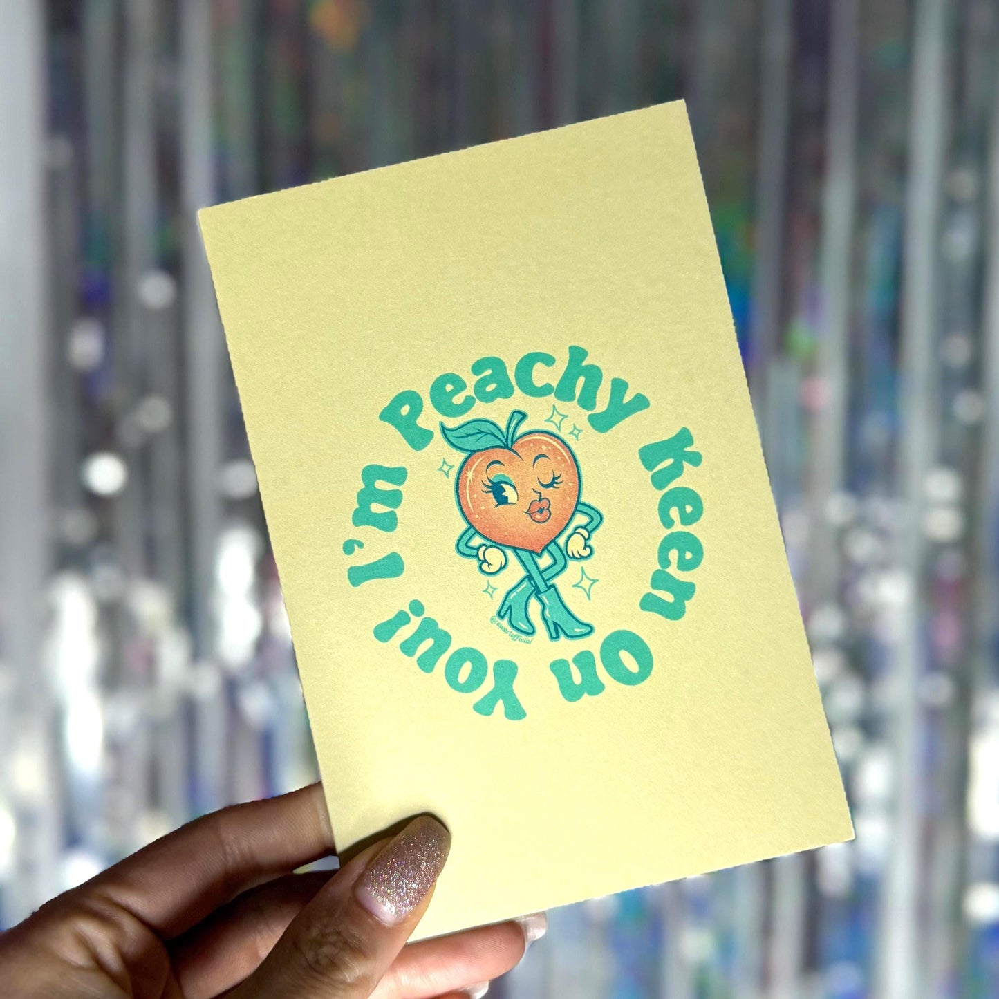 Peachy Keen Love Card: Punny Anniversary Greeting