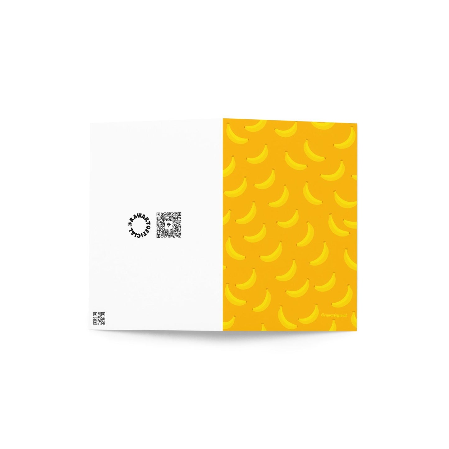 Retro hot dog pattern greeting card with playful pink background and bold orange-yellow hot dogs.