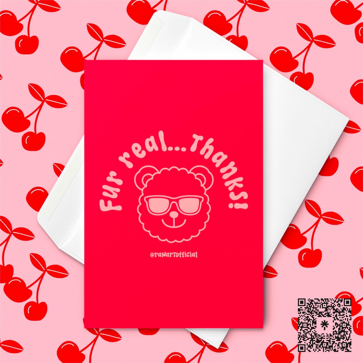 Funny Retro Thank You Card: Groovy Bear Stationery