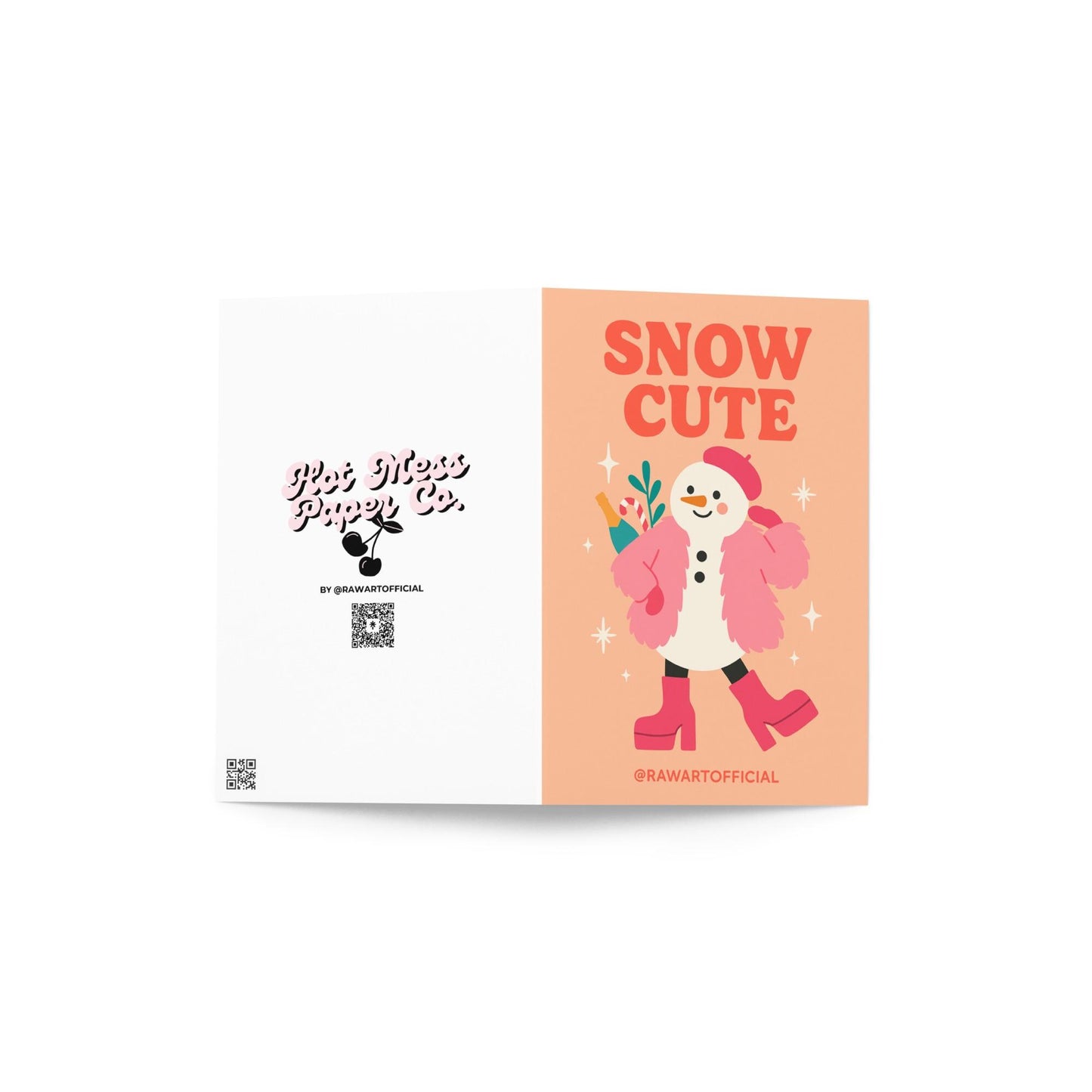 Retro “Naughty But Nice” Christmas card with red and gold candy canes shaped into a heart, surrounded by glittery holiday stars.