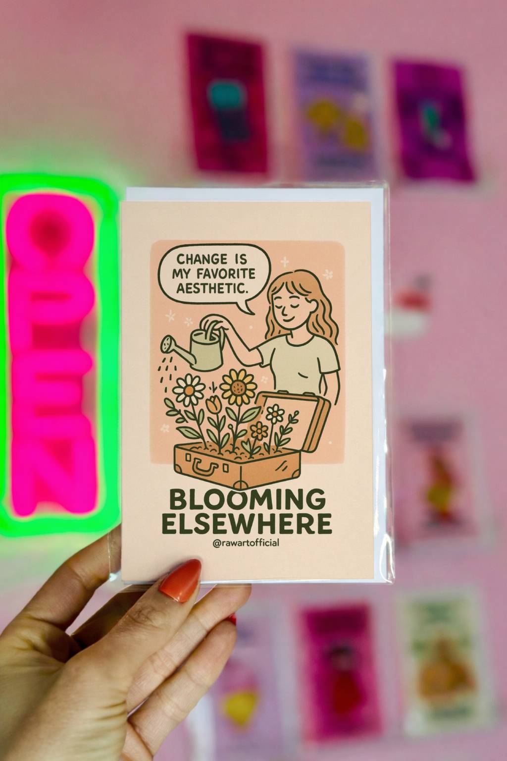 Funny New Chapter Card – Blooming Elsewhere