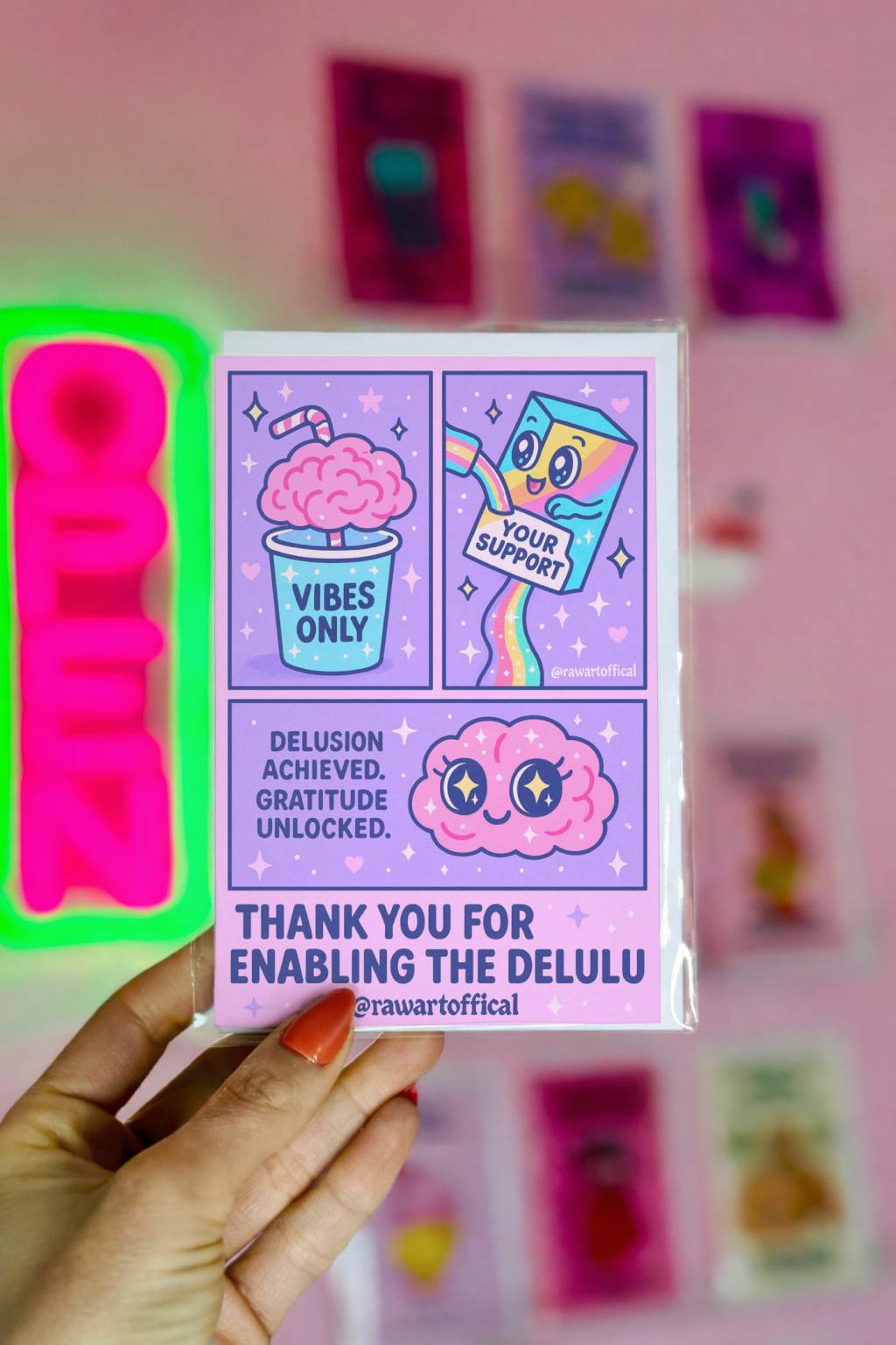 Funny Delulu Thank You Card – Enabling the Delusion