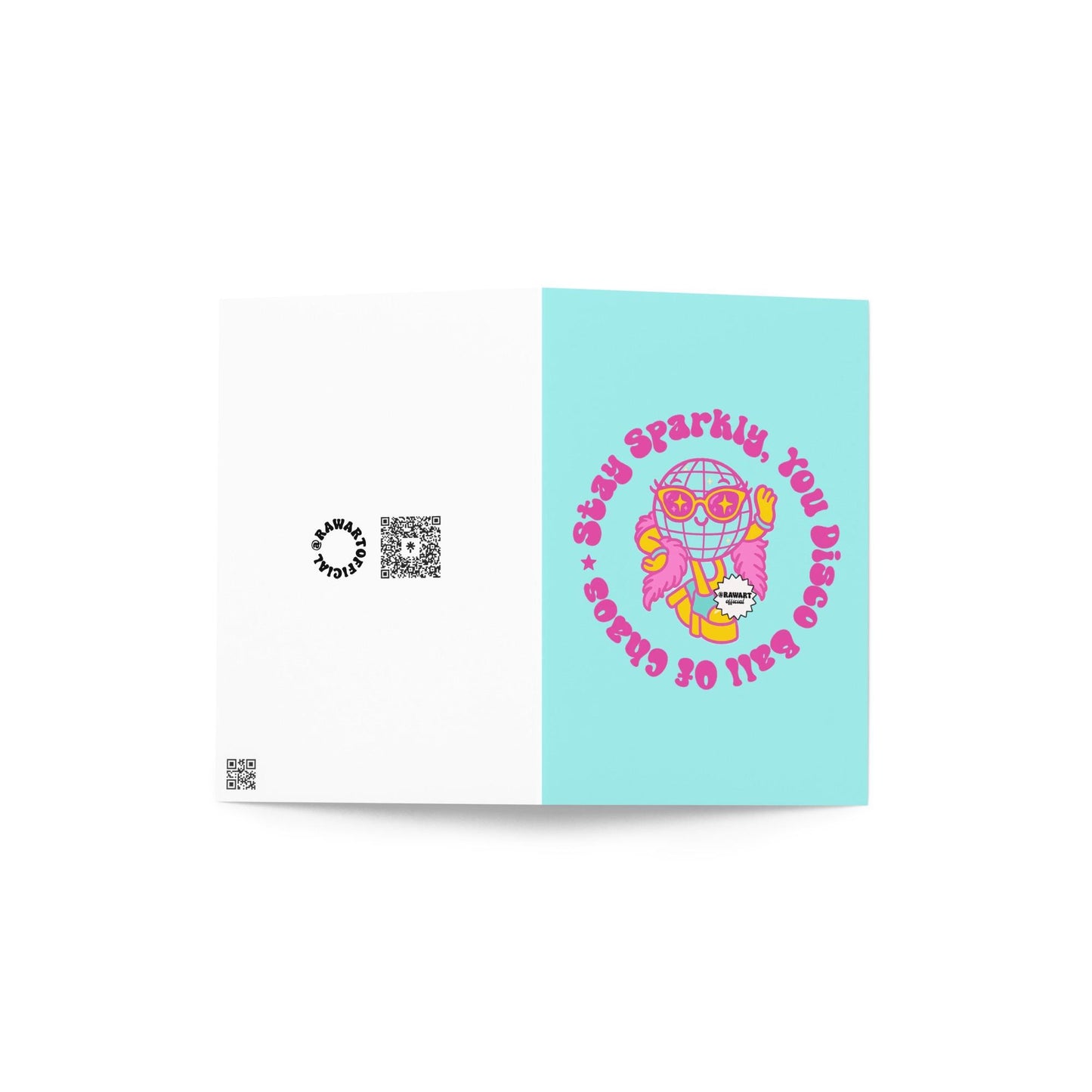 Sparkly Disco Ball Greeting Card: Retro 70s Party Vibes
