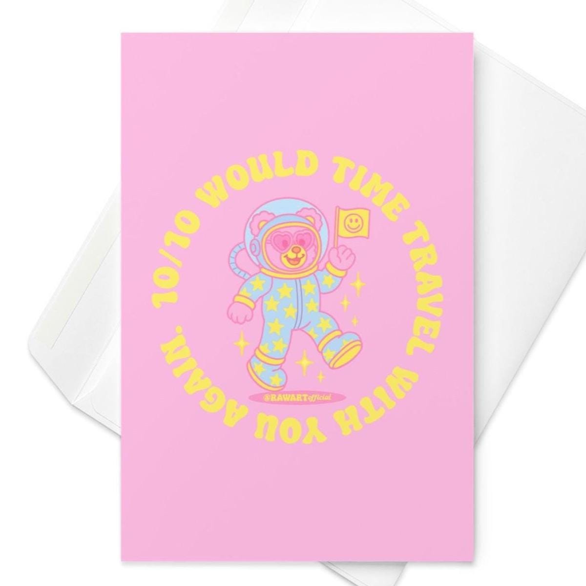 10/10 Would Time Travel With You Again Greeting Card – Funny Sci-Fi Love Card, Nerdy Anniversary or Valentine’s Day Card for Partner