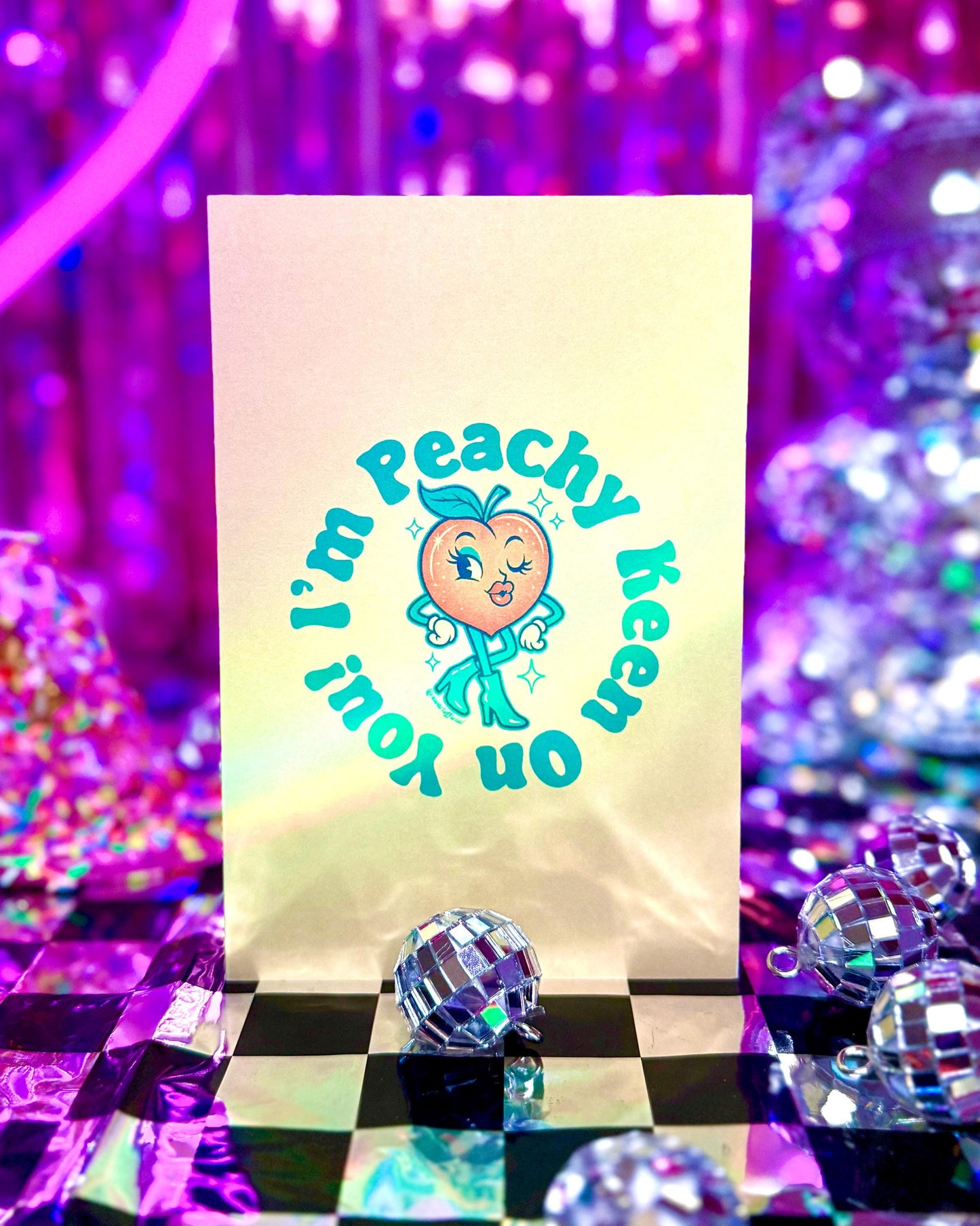 Peachy Keen Love Card: Punny Anniversary Greeting