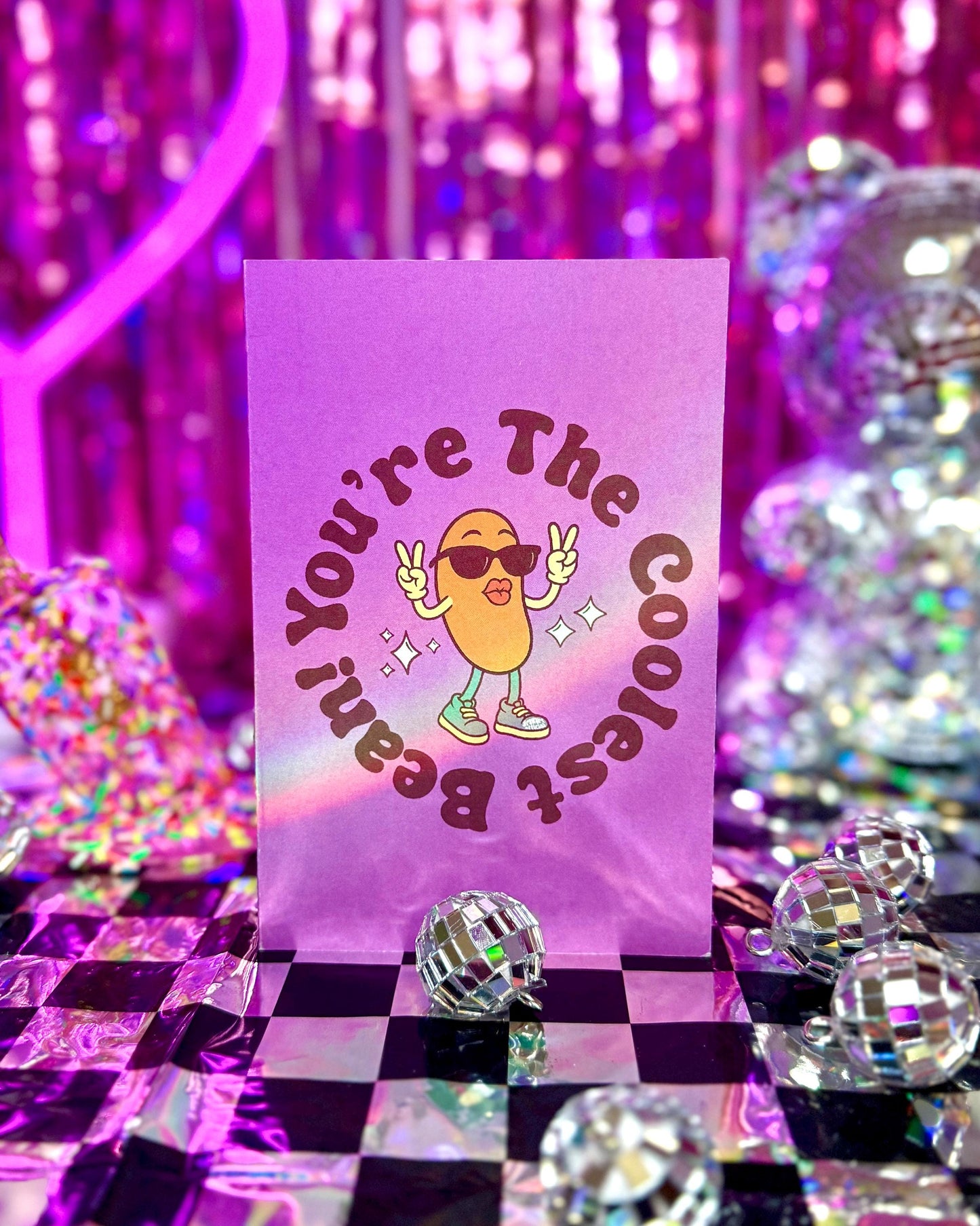 Coolest Bean Greeting Card: Punny Friendship Appreciation Card