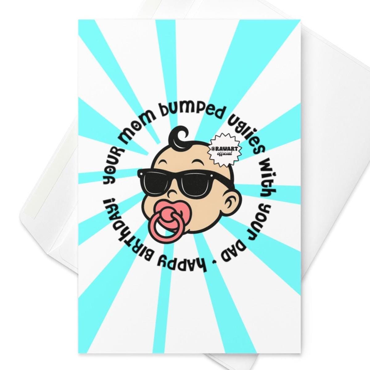 Bumped Uglies Birthday Card – Funny Baby Pun, Cool Sunglasses Baby, Sassy Birthday Humor, Unique Adult Birthday Greeting