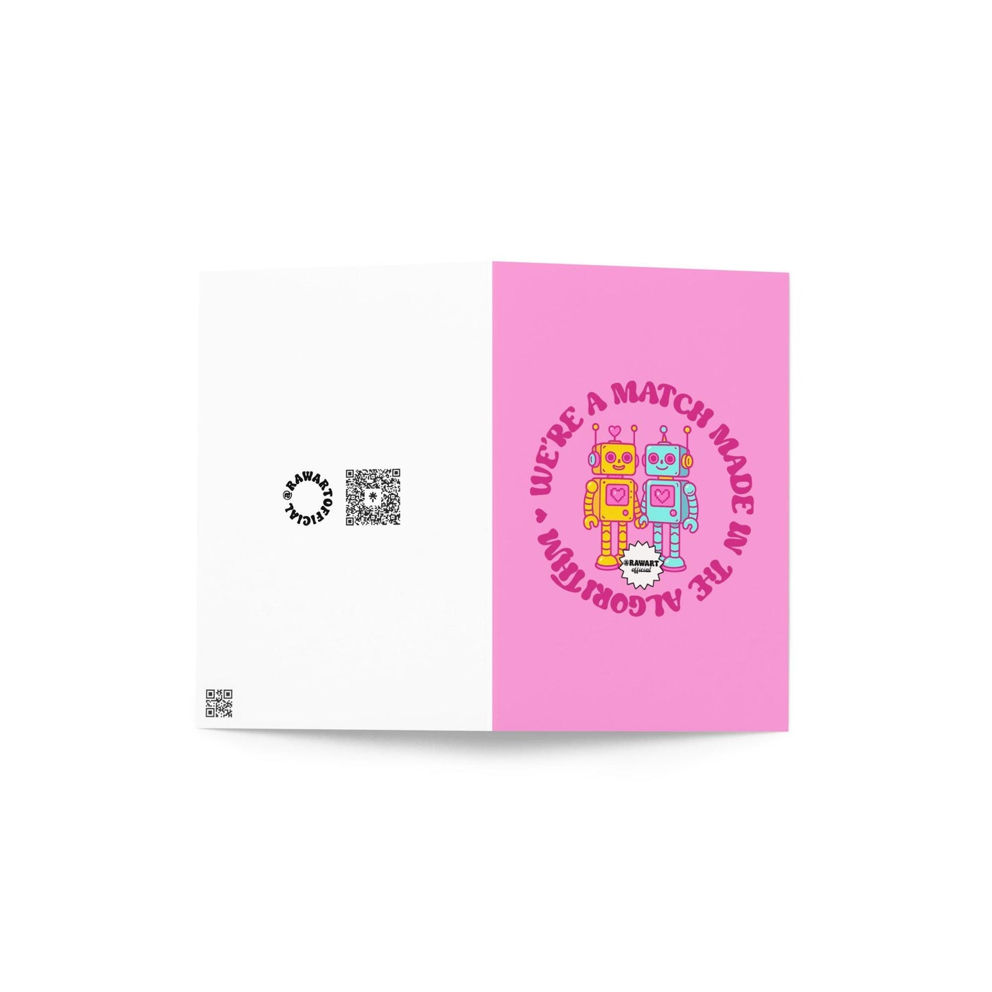 Match Made in the Algorithm Greeting Card: Cute Robot Love