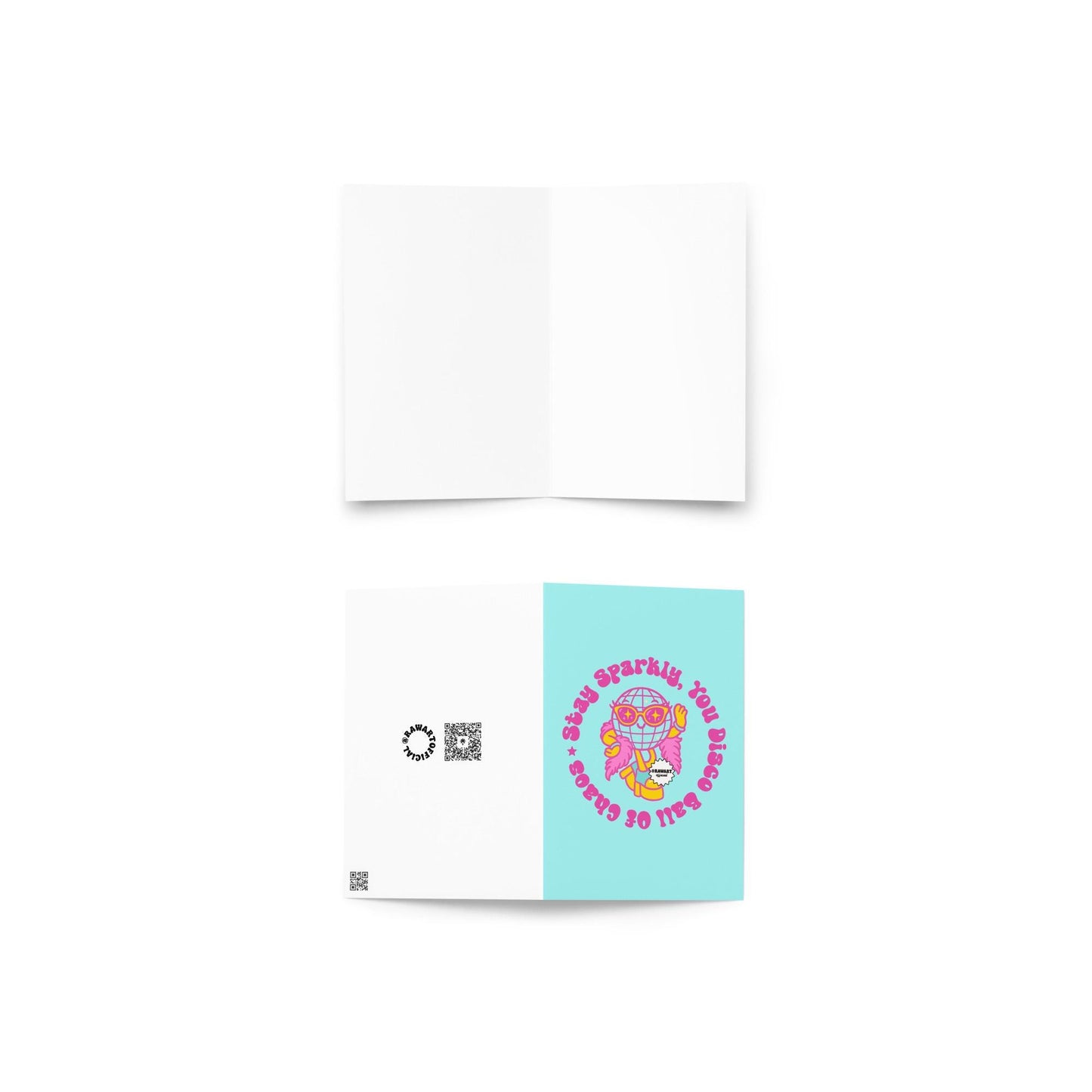 Sparkly Disco Ball Greeting Card: Retro 70s Party Vibes