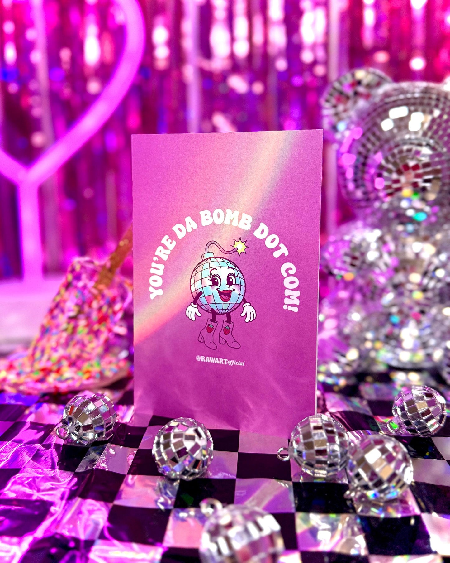 Retro Disco Greeting Card: You&#39;re Da Bomb - Sassy Birthday Congrats