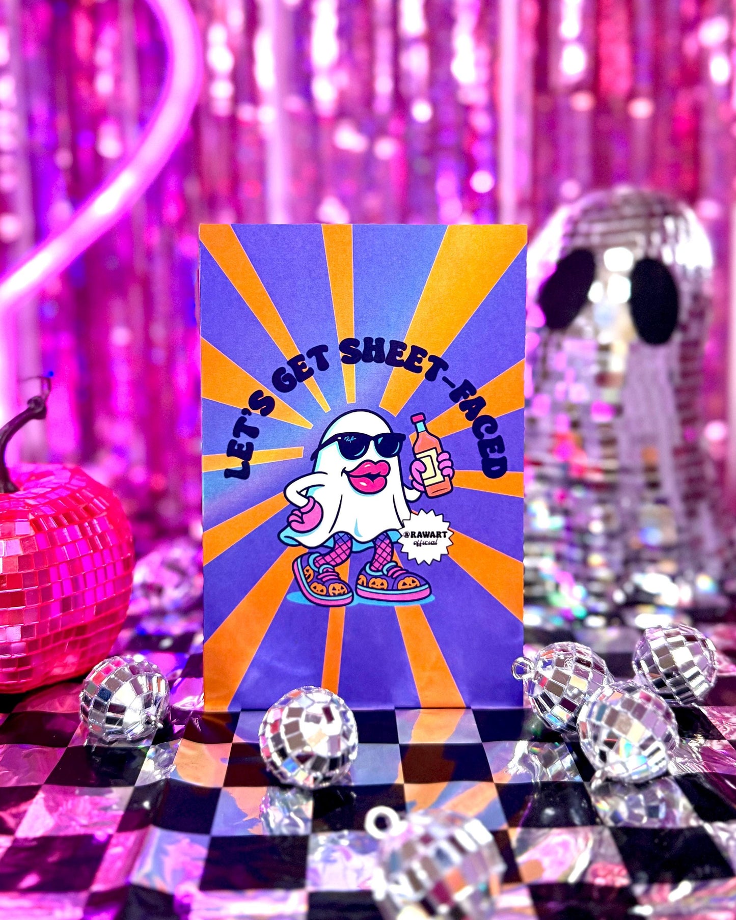 Let's Get Sheet-Faced Halloween Card: Spooky Ghost Pun