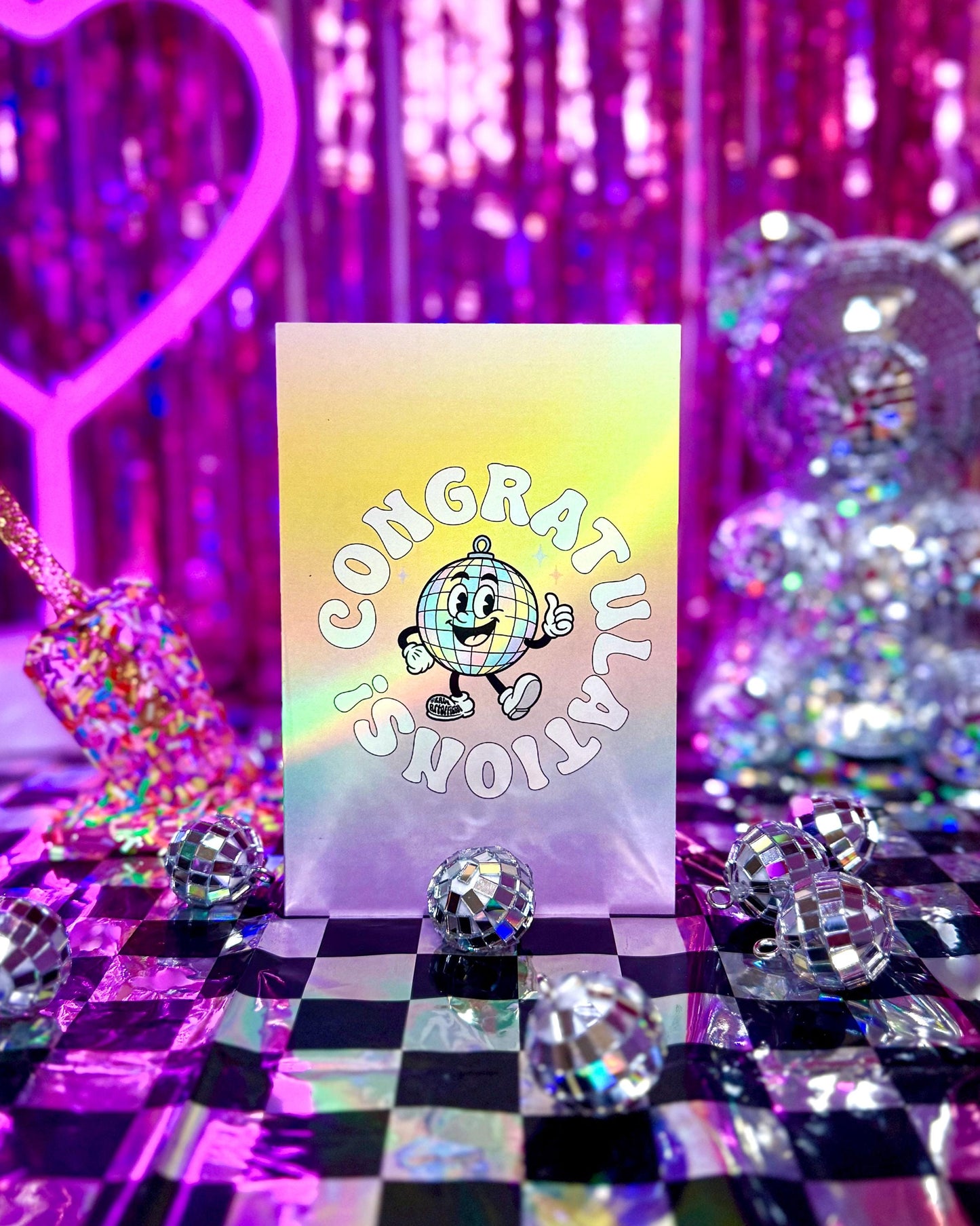 Disco Congratulations Card: Funky Retro Celebration