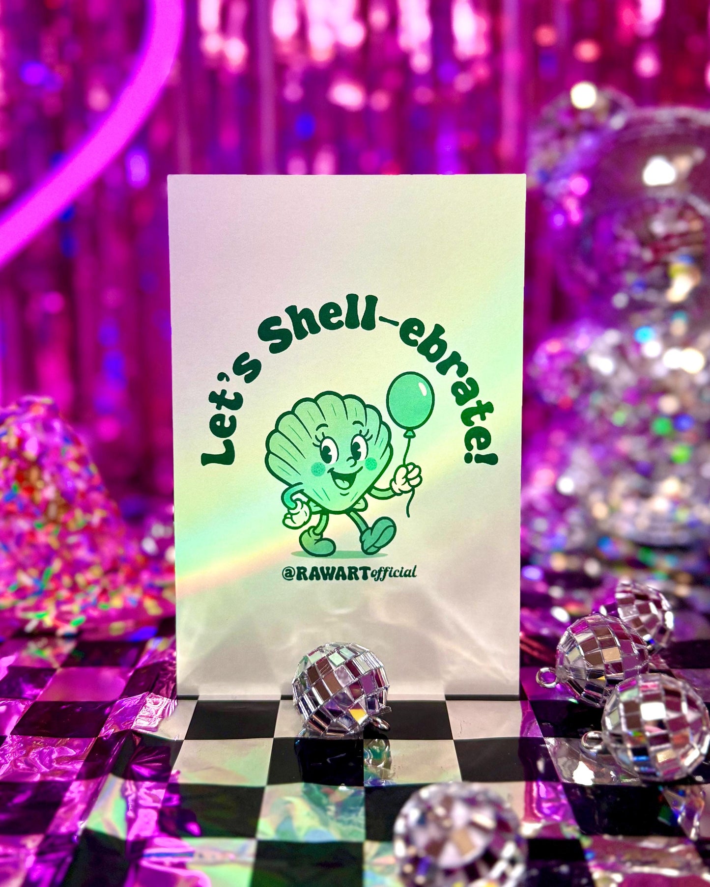 Funny Shell-ebrate Greeting Card: Beach Pun Birthday Card