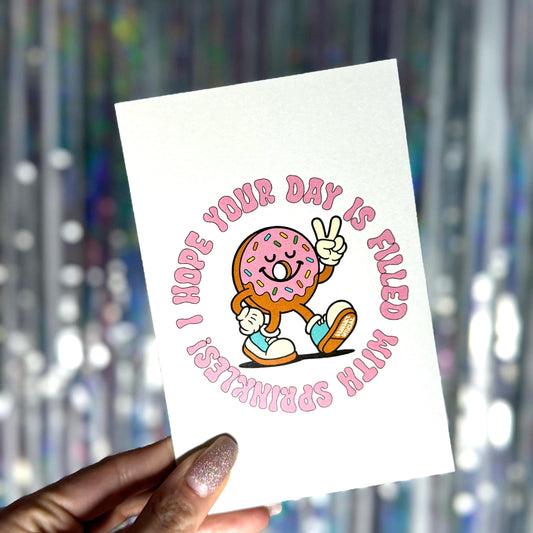 Donut Sprinkle Birthday Card: Cute & Funny Greeting