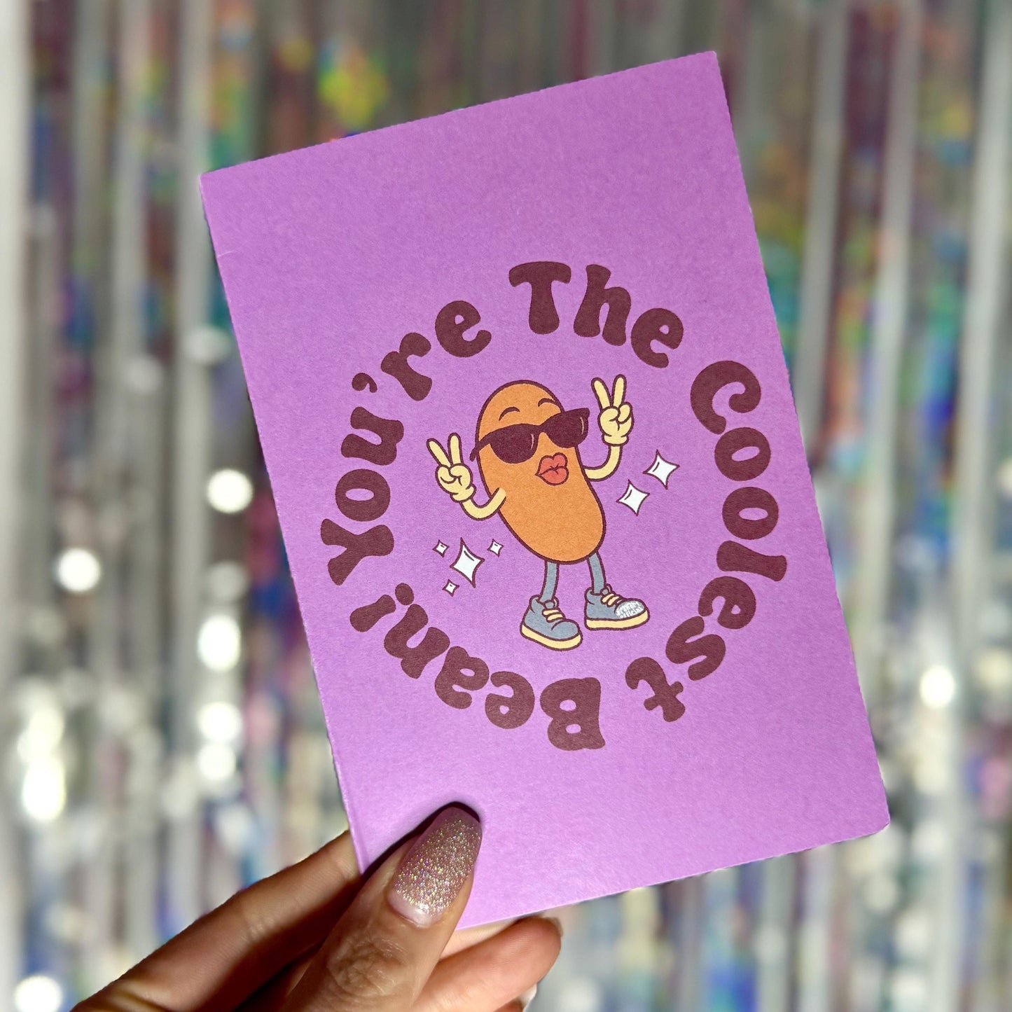 Coolest Bean Greeting Card: Punny Friendship Appreciation Card