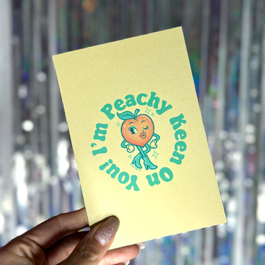 Peachy Keen Love Card: Punny Anniversary Greeting