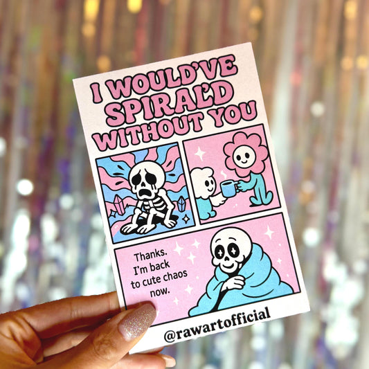 Funny Anxiety Support Card: Skeleton Comic Thank You