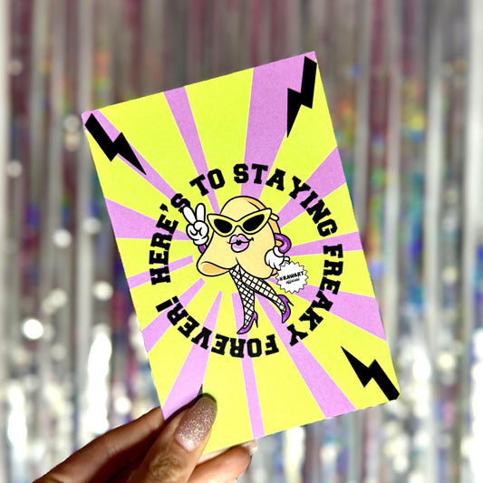 Freaky Friday Birthday Card: Retro Cartoon Movie Greeting
