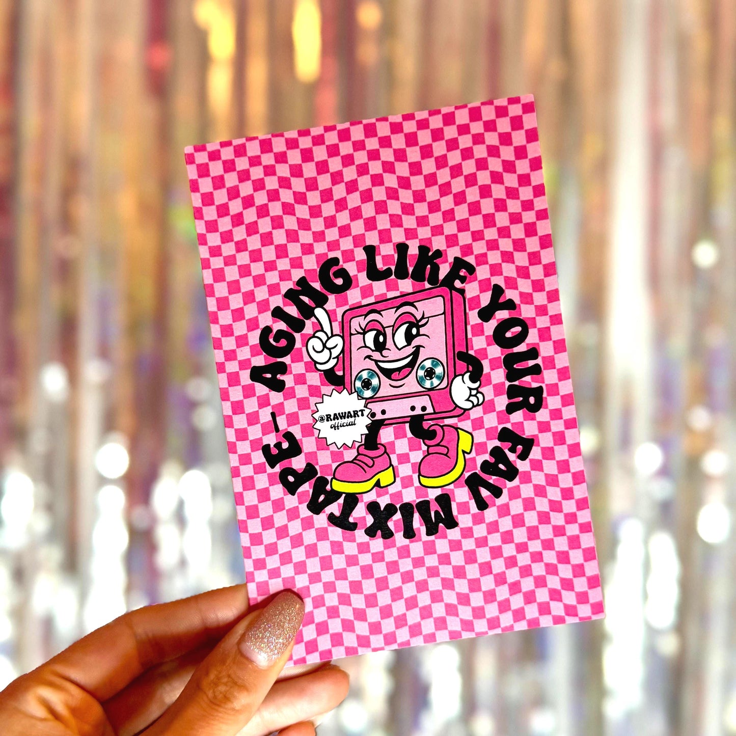 Retro Cassette Tape Birthday Card: Y2K Music Lover Pun