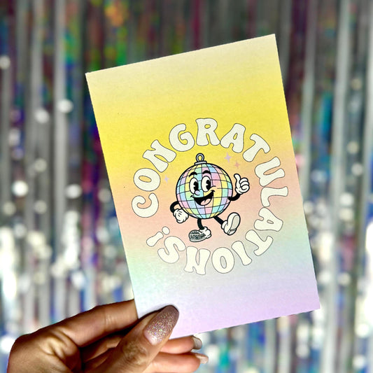 Disco Congratulations Card: Funky Retro Celebration