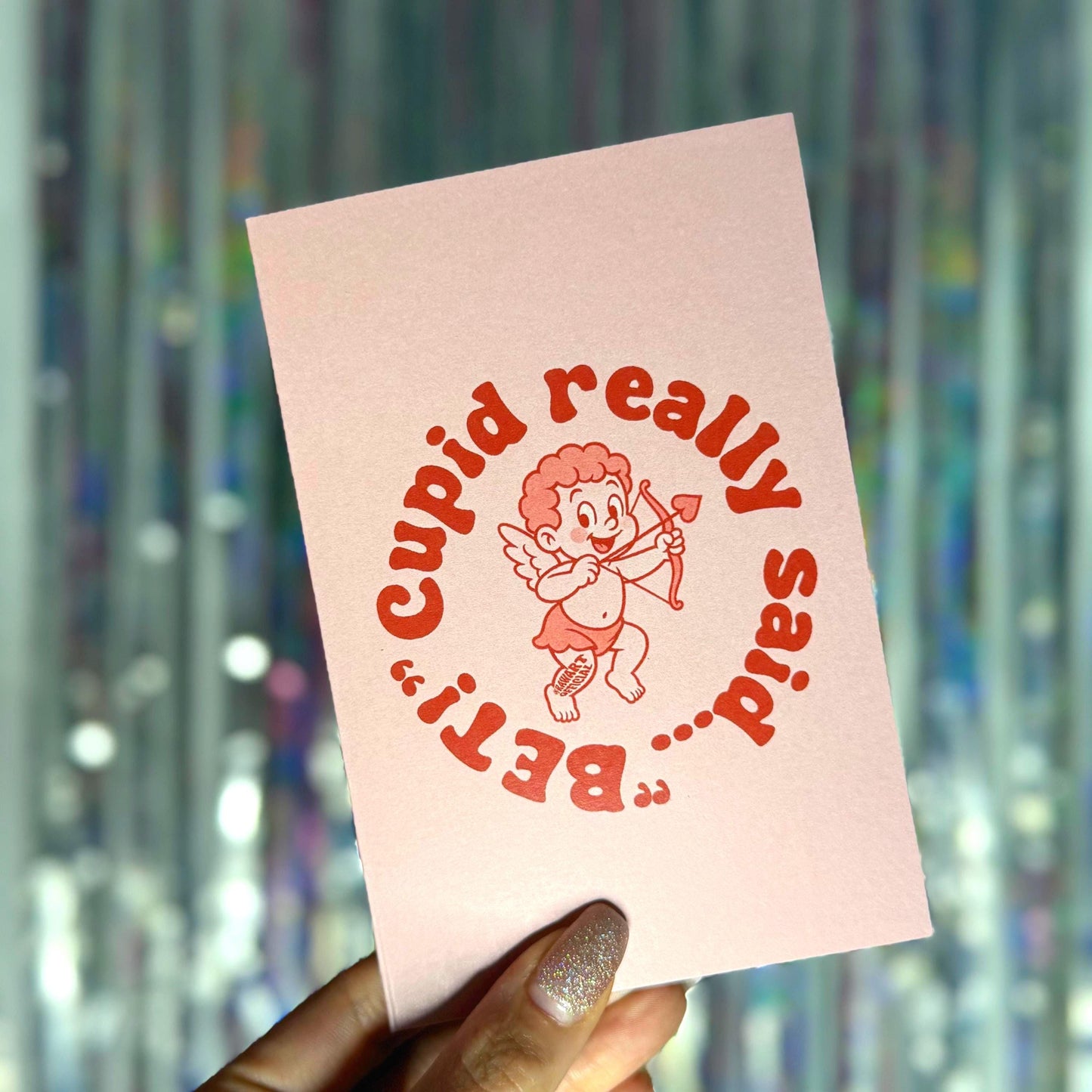 Funny Wedding Card: Cupid Said Bet - Trendy Newlywed Greeting