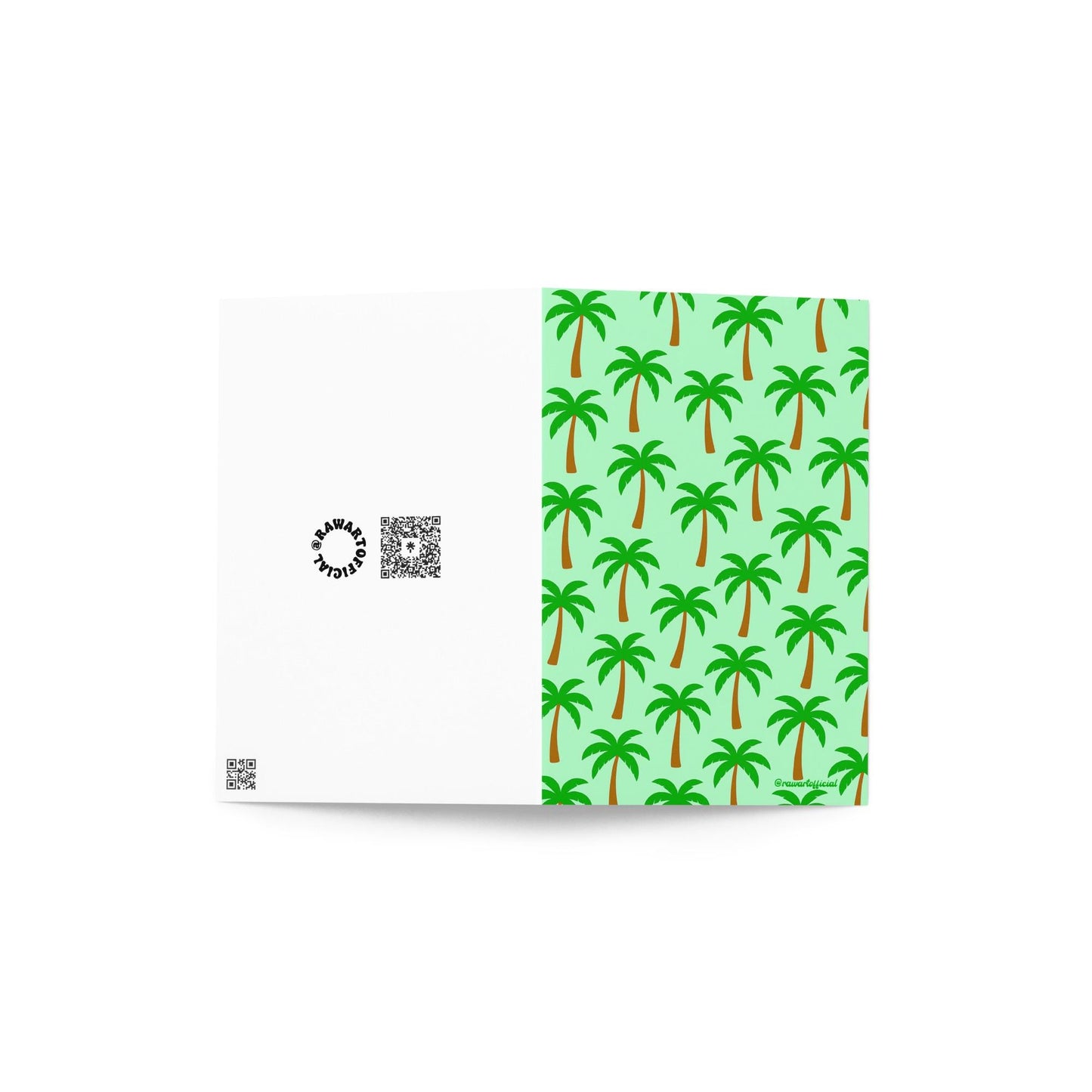 Retro Palm Tree Greeting Card: Tropical Summer Vibes