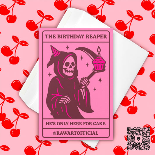 Funny Grim Reaper Halloween Birthday Card: Spooky Gothic Humor
