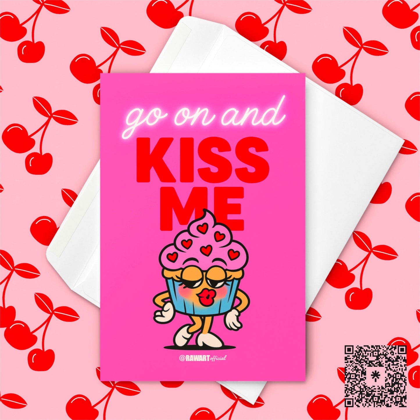 Funny Cupcake Valentine Card: Retro Love Greeting - Anniversary or Crush