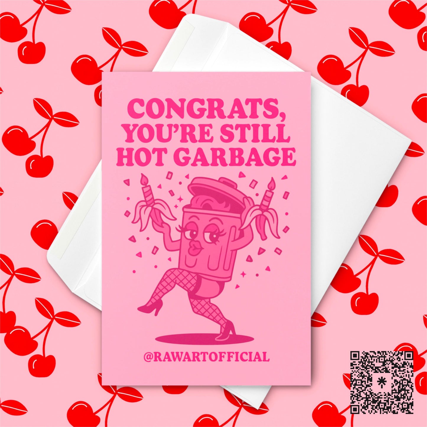 Funny Birthday Card: Hot Garbage Trash Can - Sassy Greeting