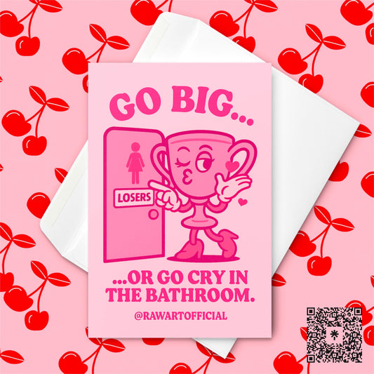 Funny Good Luck Card: Retro Trophy Congrats - Sassy Greeting