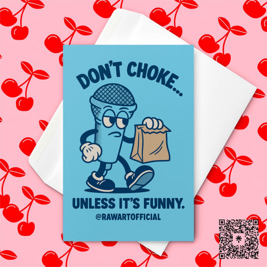 Funny Good Luck Card: Retro Cartoon Mic, Sassy Encouragement