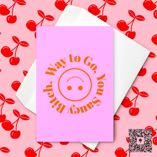 Funny Congrats Card: Sassy Retro Greeting Card for Friends