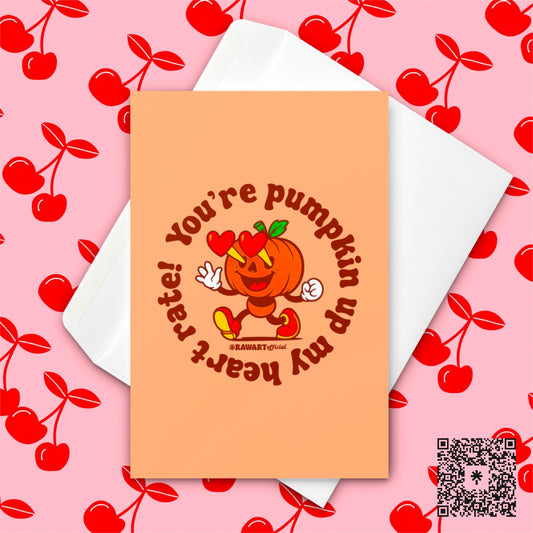Pumpkin Up My Heart Rate Halloween Card: Flirty Pun Greeting
