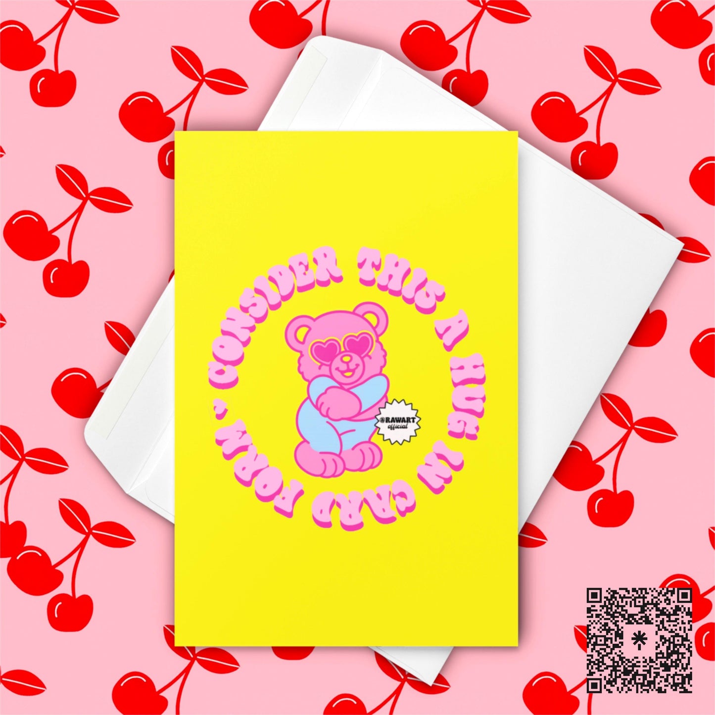 A Hug in Digital Form Greeting Card: Cute Love Card