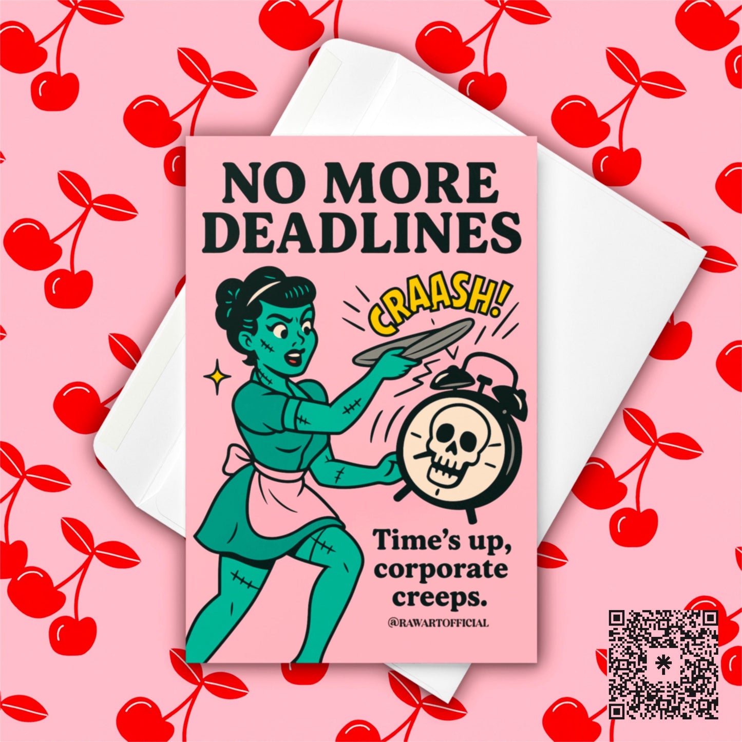 Retro Frankenstein Quit Card: Funny Work Resignation, Anti-Corporate Humor