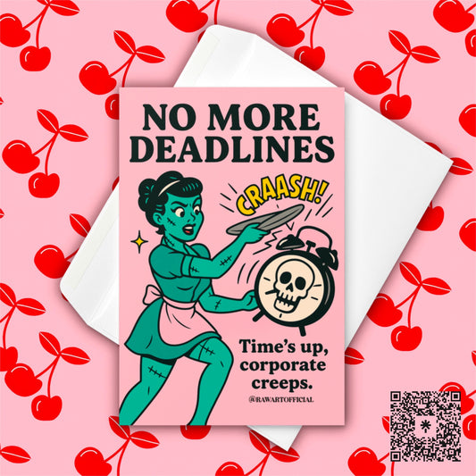 Retro Frankenstein Quit Card: Funny Work Resignation, Anti-Corporate Humor