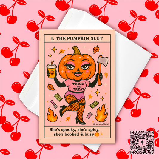 Funny Pumpkin Halloween Card: Sassy Fall Greeting