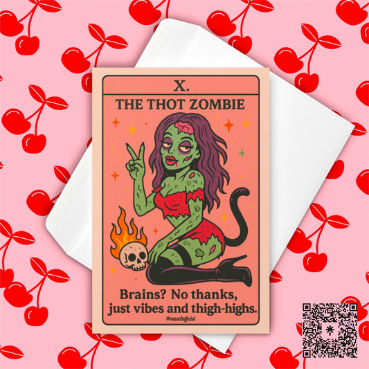 Thot Zombie Tarot Card: Funny Gothic Halloween Birthday Card