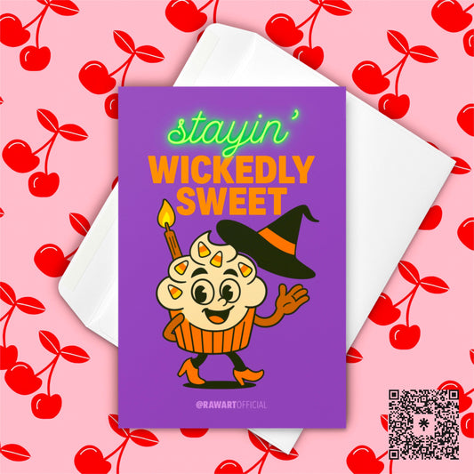 Witch Cupcake Halloween Card: Spooky Birthday Greeting