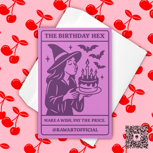 Funny Witch Birthday Card: Spooky Gothic Tarot Greeting