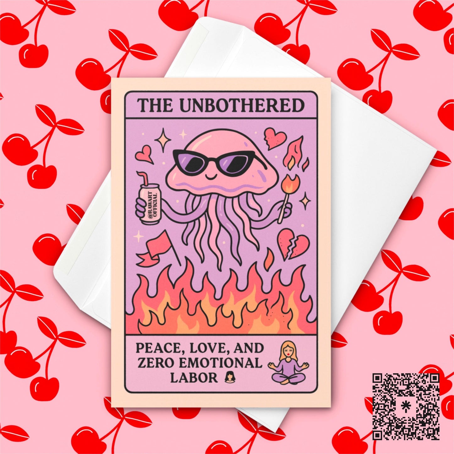 Funny Breakup Card: Retro Jellyfish Art - Sassy Tarot Greeting