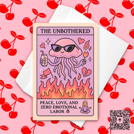 Funny Breakup Card: Retro Jellyfish Art - Sassy Tarot Greeting