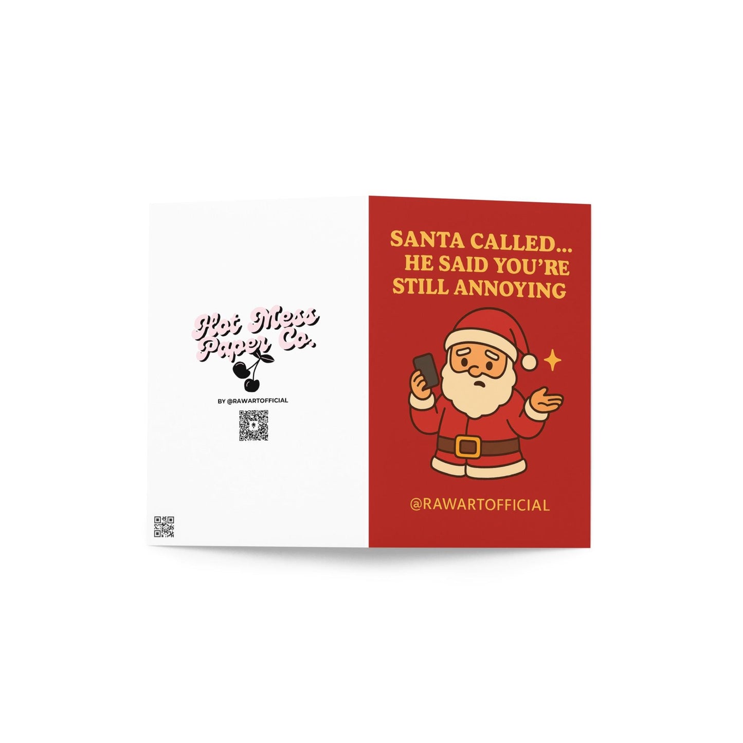 Funny Sibling Christmas Card • Sarcastic Santa, Retro Holiday