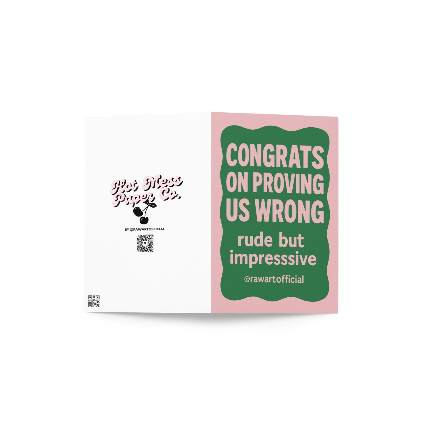 Funny Congrats Card • Sarcastic Achievement Card • Rude Minimalist Greeting • Retro Card for Friends & Coworkers