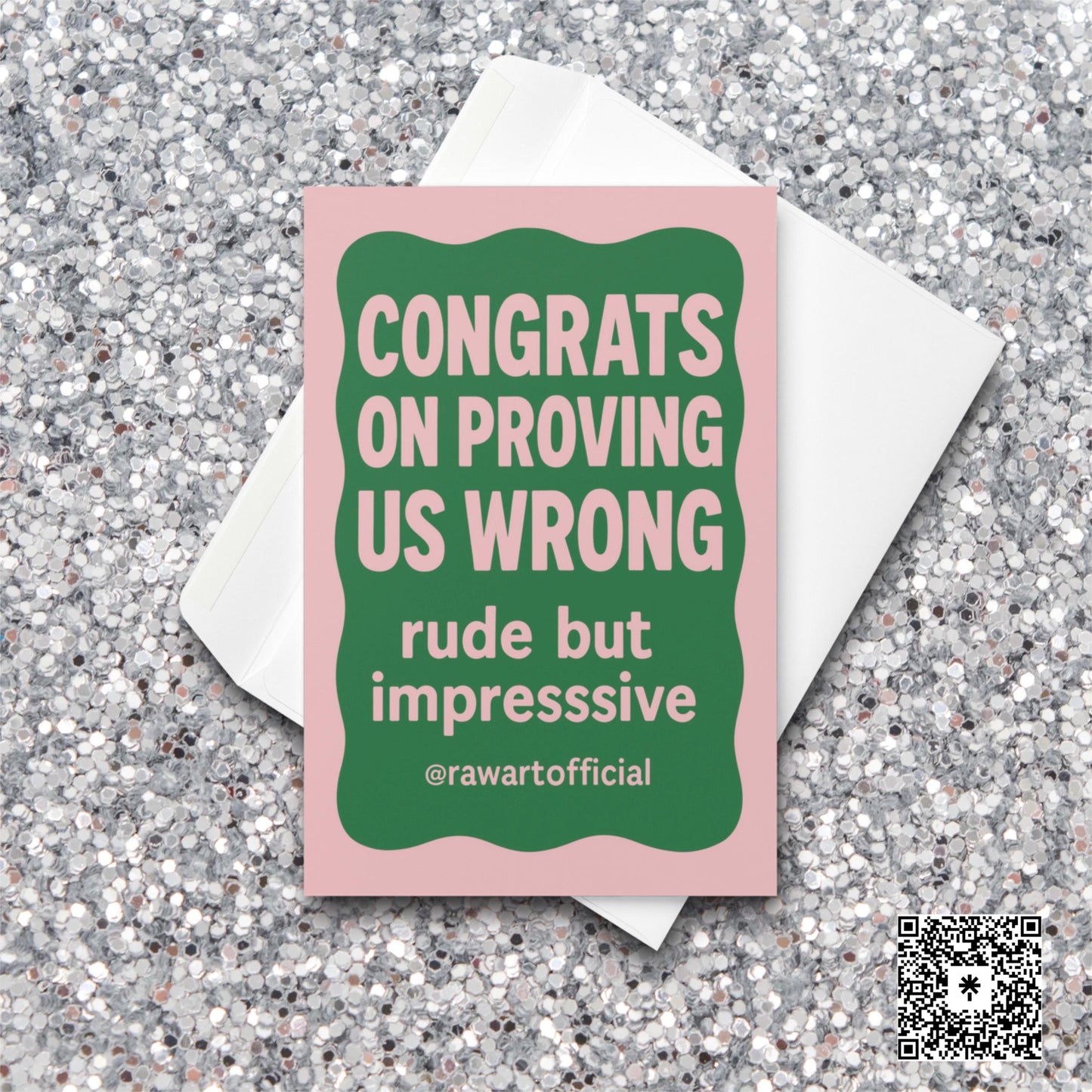 Funny Congrats Card • Sarcastic Achievement Card • Rude Minimalist Greeting • Retro Card for Friends & Coworkers
